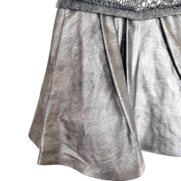 ValMax girls silver metallic mesh overlay party dress size 7 - Picture 5 of 9